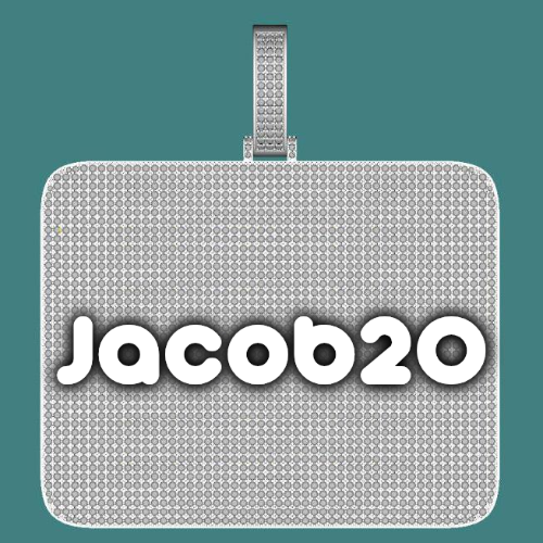 CUSTOM LETTER NECKLACE 3D BIG SQUARE