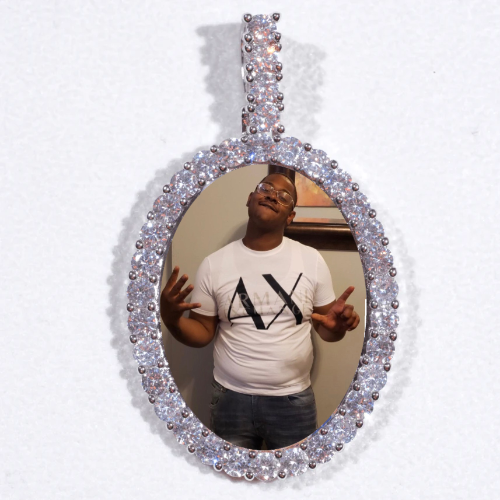 Large 3D Oval Custom Picture Pendant