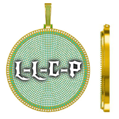 CUSTOM LETTER NECKLACE 3D BIG DISC