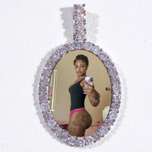 Large 3D Oval Custom Picture Pendant