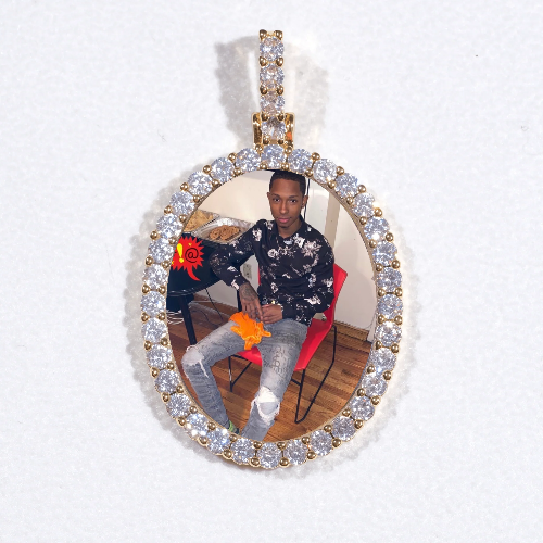3D Oval Custom Picture Pendant