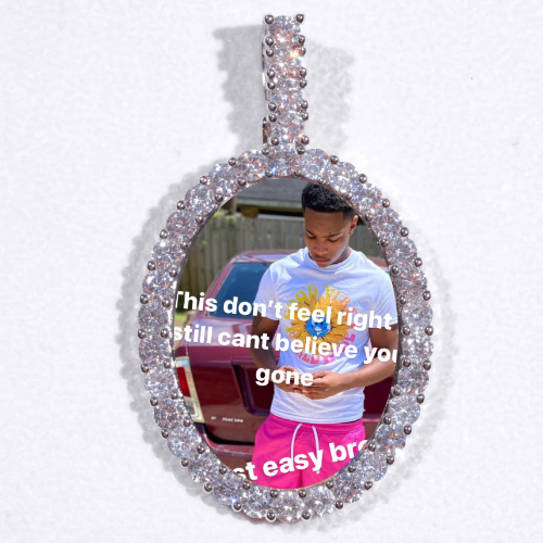 Large 3D Oval Custom Picture Pendant