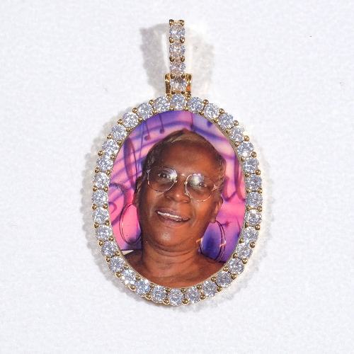 3D Oval Custom Picture Pendant