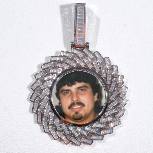 Large 3D Baguette Custom Picture Pendant