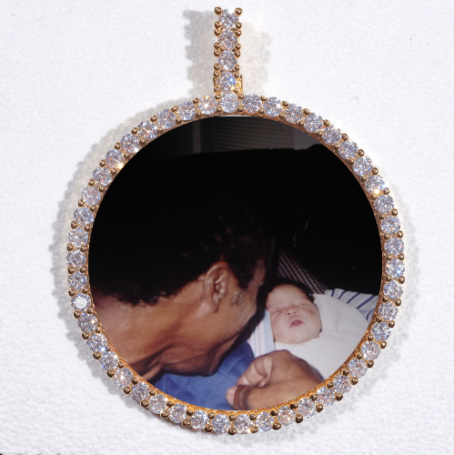 LARGE 3D CIRCLE CUSTOM PICTURE PENDANT