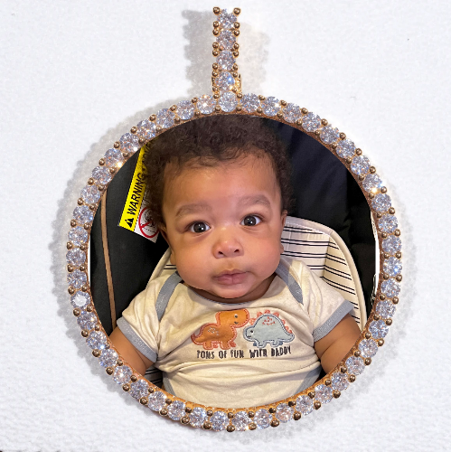 LARGE 3D CIRCLE CUSTOM PICTURE PENDANT