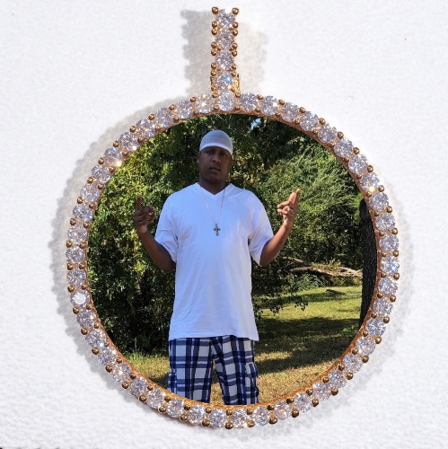 LARGE 3D CIRCLE CUSTOM PICTURE PENDANT