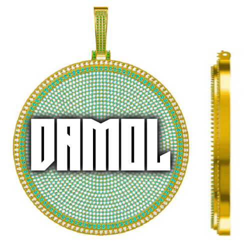 CUSTOM LETTER NECKLACE 3D BIG DISC