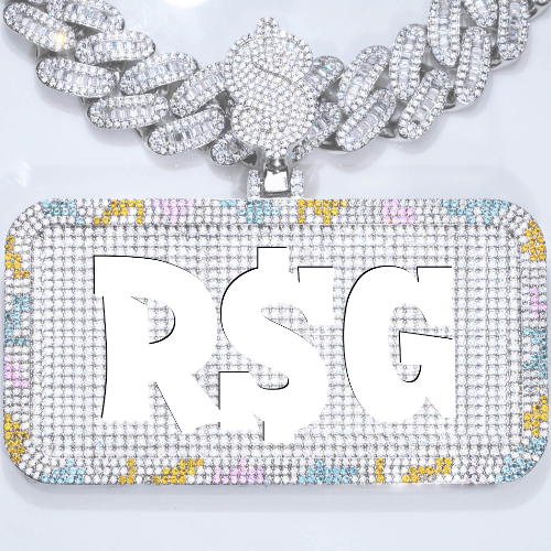 CUSTOM LETTER NECKLACE 3D COLORFUL SQUARE