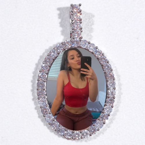 Large 3D Oval Custom Picture Pendant