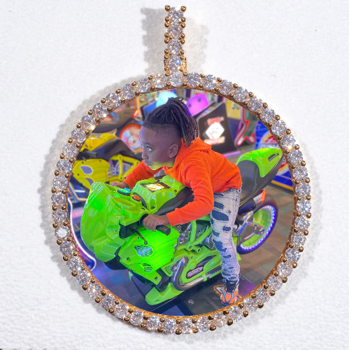 LARGE 3D CIRCLE CUSTOM PICTURE PENDANT