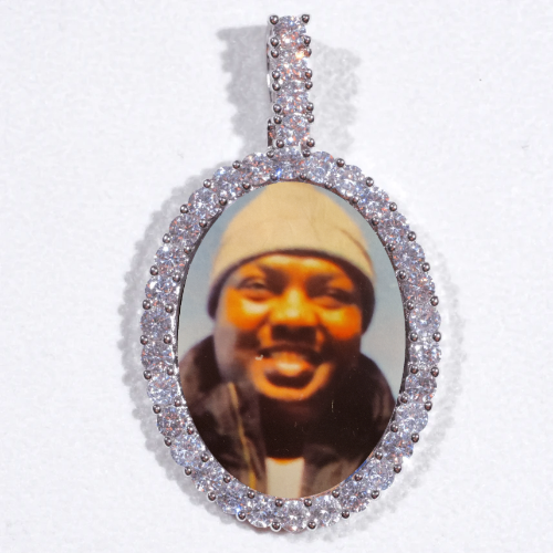 Large 3D Oval Custom Picture Pendant