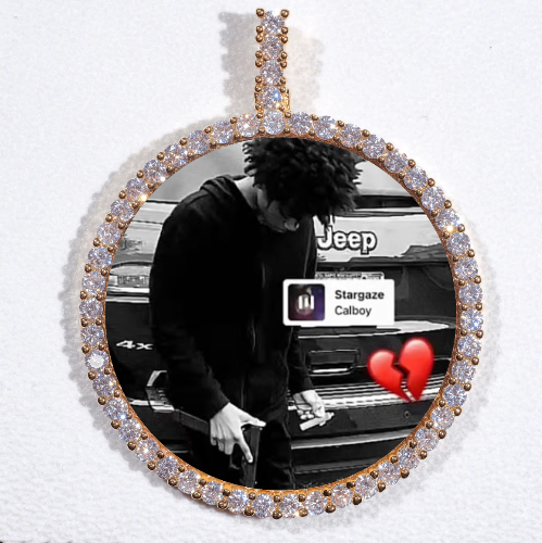 LARGE 3D CIRCLE CUSTOM PICTURE PENDANT