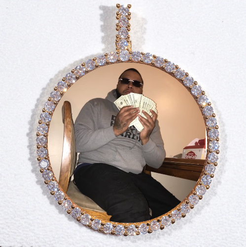 LARGE 3D CIRCLE CUSTOM PICTURE PENDANT
