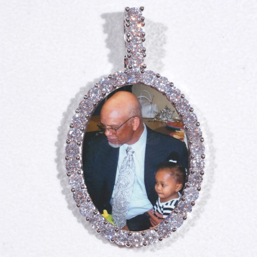 Large 3D Oval Custom Picture Pendant
