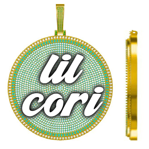 CUSTOM LETTER NECKLACE 3D BIG DISC