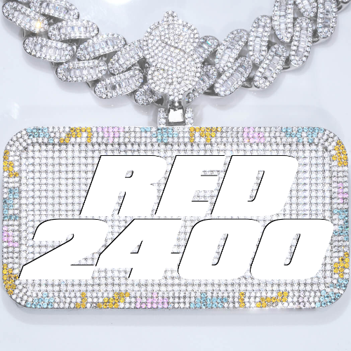 CUSTOM LETTER NECKLACE 3D COLORFUL SQUARE