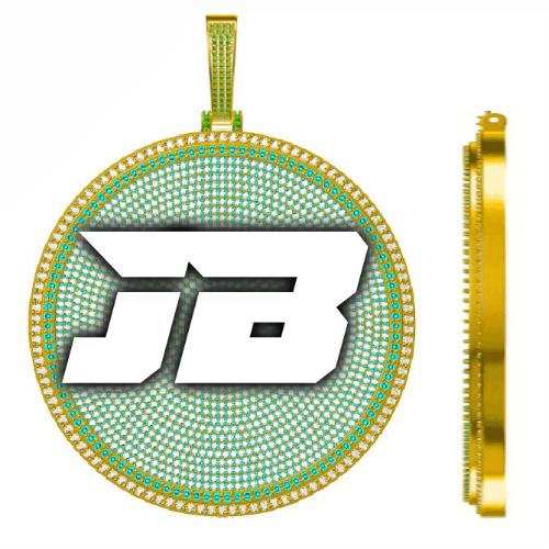 CUSTOM LETTER NECKLACE 3D BIG DISC