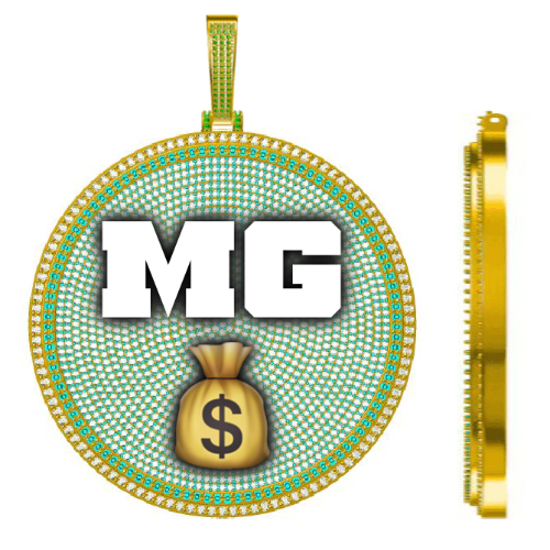 CUSTOM LETTER NECKLACE 3D BIG DISC