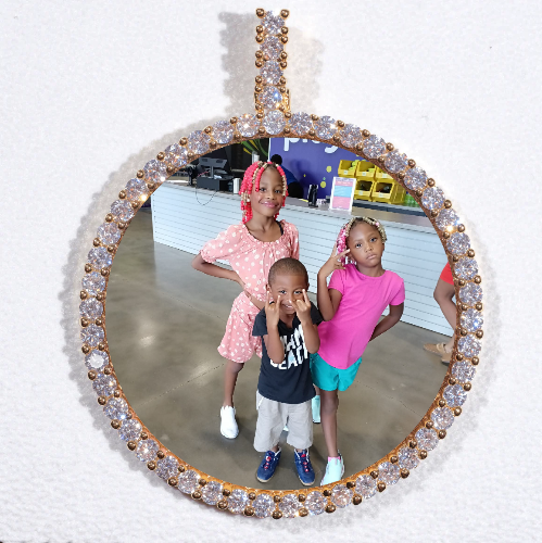 LARGE 3D CIRCLE CUSTOM PICTURE PENDANT