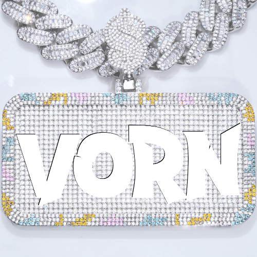 CUSTOM LETTER NECKLACE 3D COLORFUL SQUARE