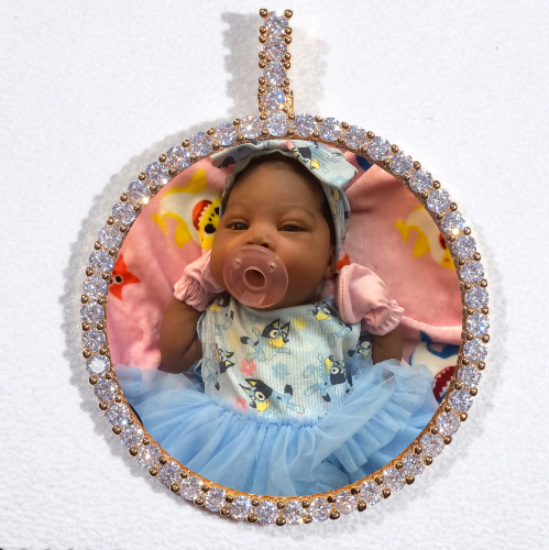 LARGE 3D CIRCLE CUSTOM PICTURE PENDANT