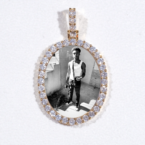 3D Oval Custom Picture Pendant