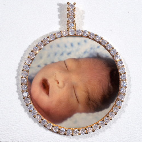 LARGE 3D CIRCLE CUSTOM PICTURE PENDANT