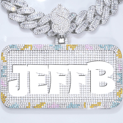 CUSTOM LETTER NECKLACE 3D COLORFUL SQUARE