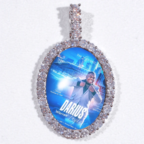 Large 3D Oval Custom Picture Pendant