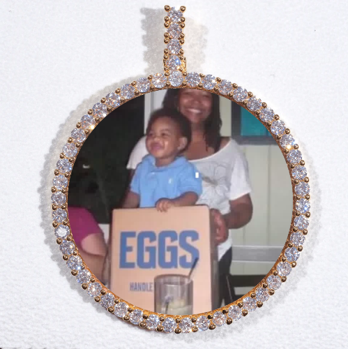 LARGE 3D CIRCLE CUSTOM PICTURE PENDANT