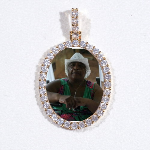 3D Oval Custom Picture Pendant