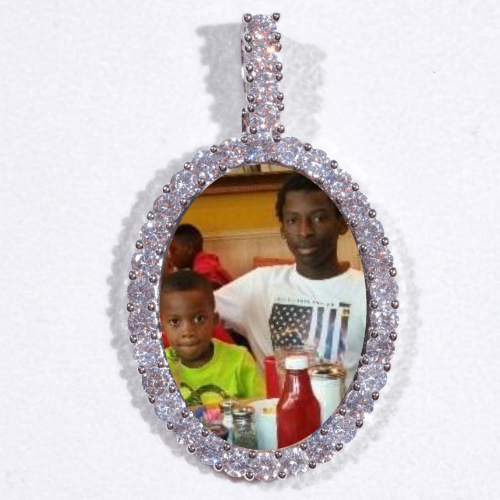 Large 3D Oval Custom Picture Pendant