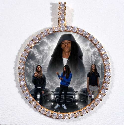 LARGE 3D CIRCLE CUSTOM PICTURE PENDANT