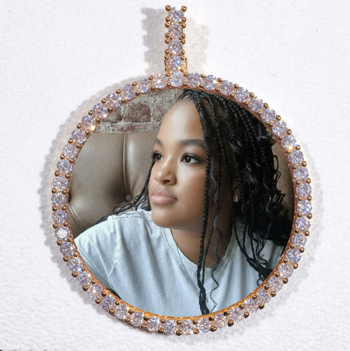 LARGE 3D CIRCLE CUSTOM PICTURE PENDANT