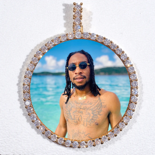 LARGE 3D CIRCLE CUSTOM PICTURE PENDANT