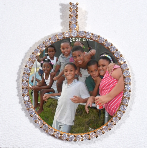 LARGE 3D CIRCLE CUSTOM PICTURE PENDANT
