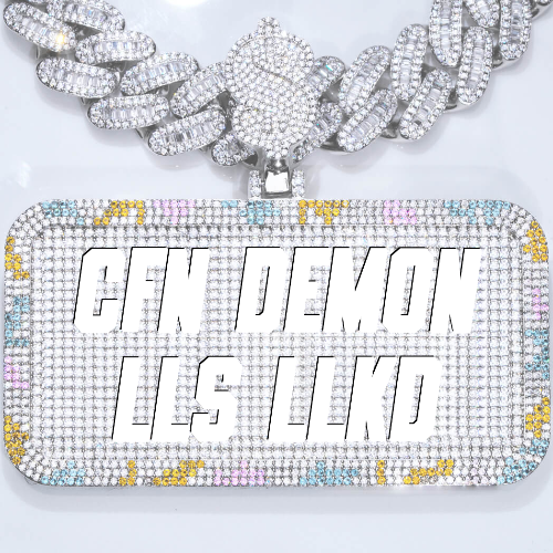 CUSTOM LETTER NECKLACE 3D COLORFUL SQUARE