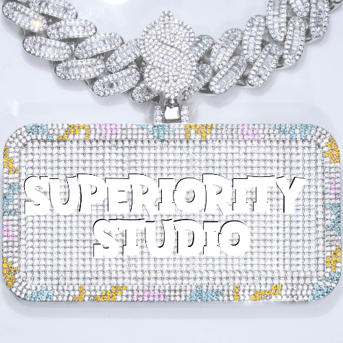 CUSTOM LETTER NECKLACE 3D COLORFUL SQUARE