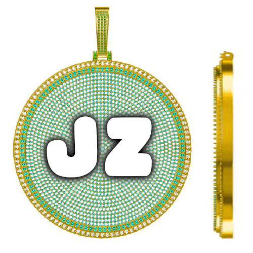CUSTOM LETTER NECKLACE 3D BIG DISC