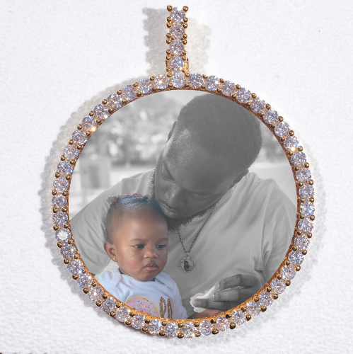 LARGE 3D CIRCLE CUSTOM PICTURE PENDANT
