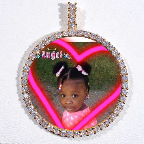 LARGE 3D CIRCLE CUSTOM PICTURE PENDANT