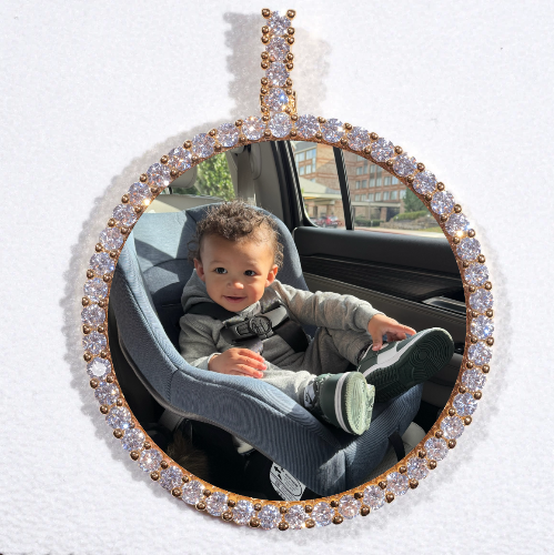 LARGE 3D CIRCLE CUSTOM PICTURE PENDANT