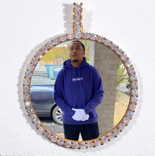 LARGE 3D CIRCLE CUSTOM PICTURE PENDANT