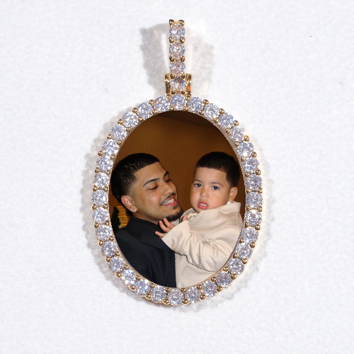 3D Oval Custom Picture Pendant