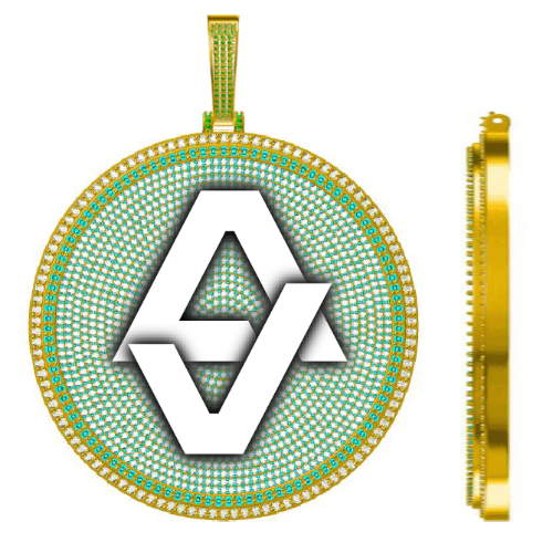 CUSTOM LETTER NECKLACE 3D BIG DISC