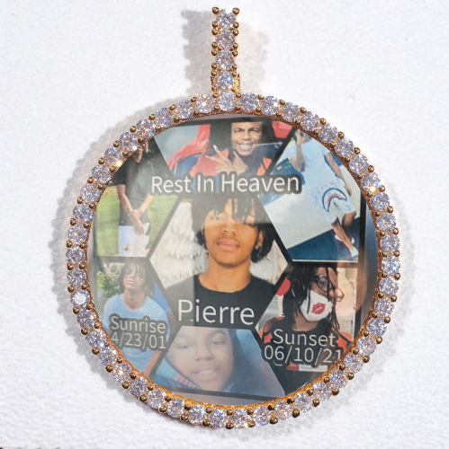 LARGE 3D CIRCLE CUSTOM PICTURE PENDANT