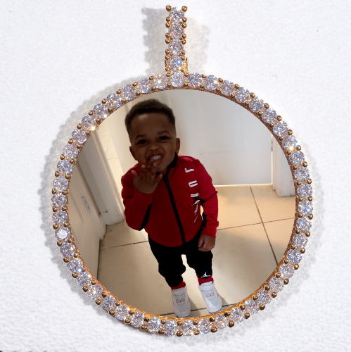 LARGE 3D CIRCLE CUSTOM PICTURE PENDANT