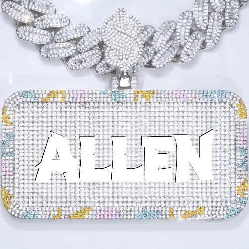 CUSTOM LETTER NECKLACE 3D COLORFUL SQUARE