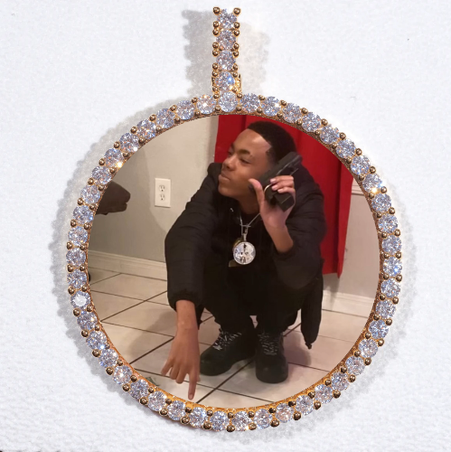 LARGE 3D CIRCLE CUSTOM PICTURE PENDANT